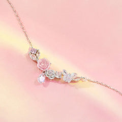 Collier Papillon et Fleur Onirique en Argent 925