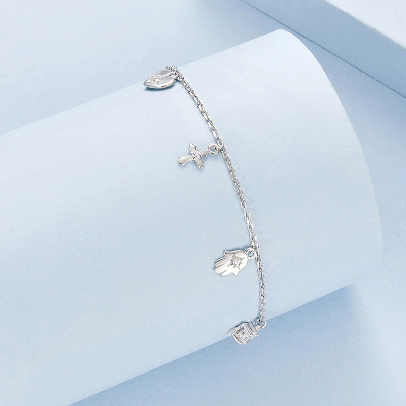 Bracelet à Breloque Talisman en Argent 925