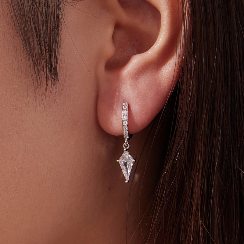 Créoles Zircon Taille Cerf-Volant en Argent 925