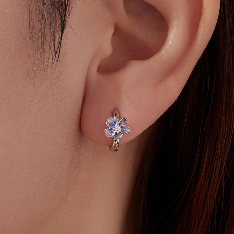 Créoles Fleur d'Iris en Argent 925