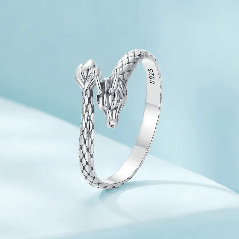 Bague Dragon Enroulé en Argent 925