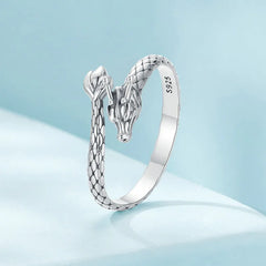 Bague Dragon Enroulé en Argent 925