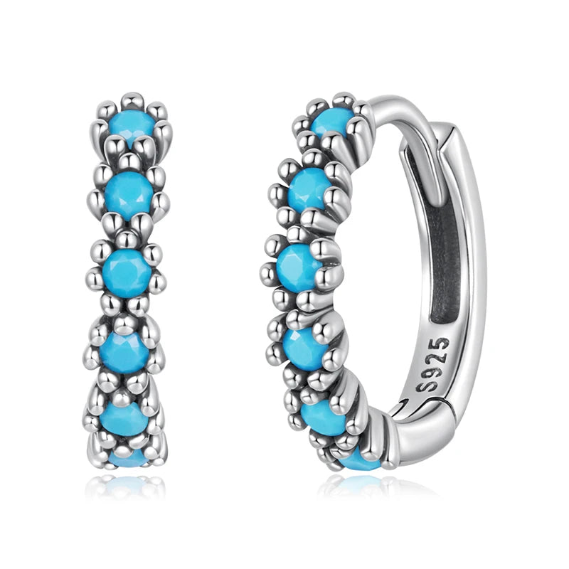 Créoles Turquoise en Argent 925