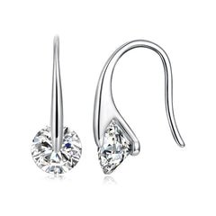 Boucles d'Oreilles Crochet Moissanite Rotative 1ct en Argent 925 avec Certificats