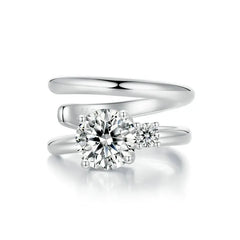 Boucle d'Oreille Cartilage Moissanite Double Rang en Argent 925 avec Certificat