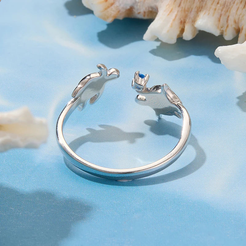Bague Ajustable Tortue de Mer en Argent 925