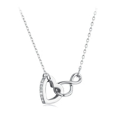 Collier Code Morse Cœur Éternel en Argent 925