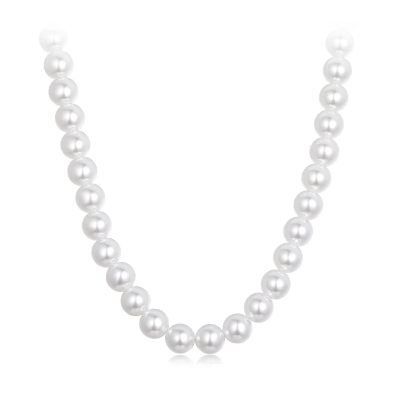 Collier Perles de Coquillage 8mm en Argent 925