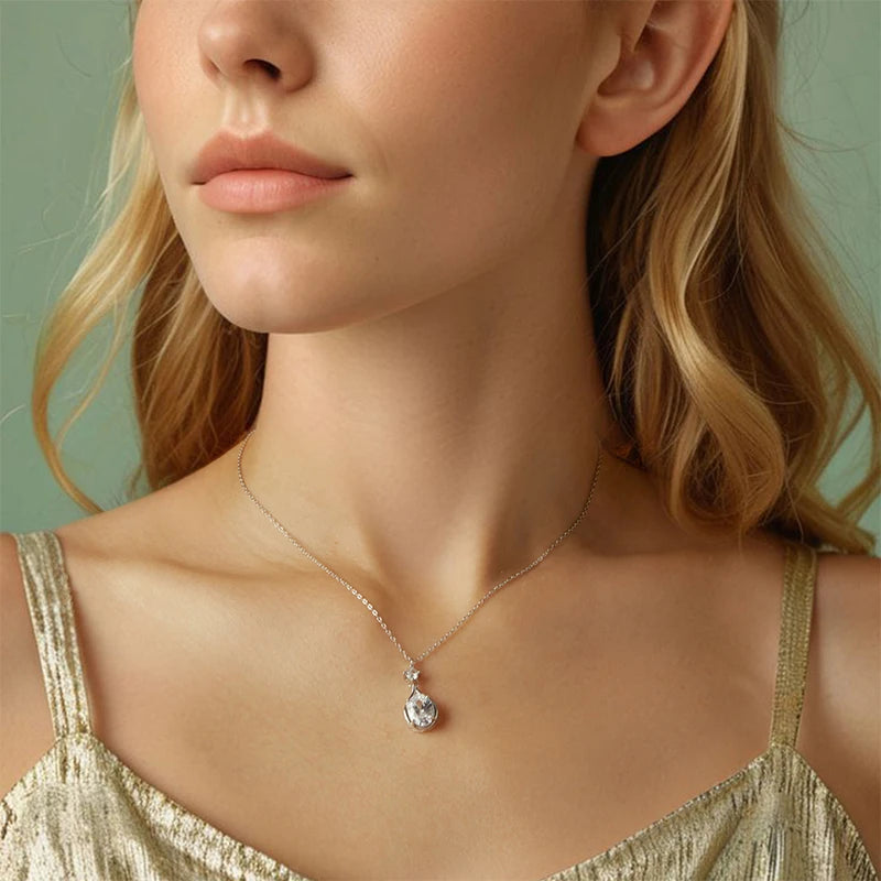 Collier Pendentif Goutte en Argent 925