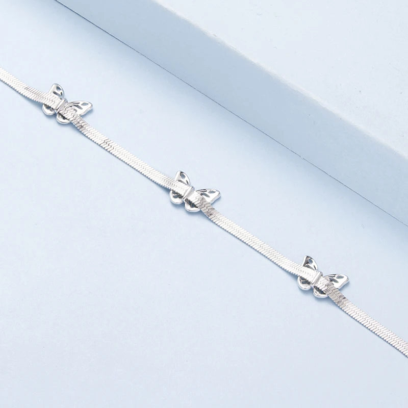 Bracelet à Breloque Papillon en Argent 925