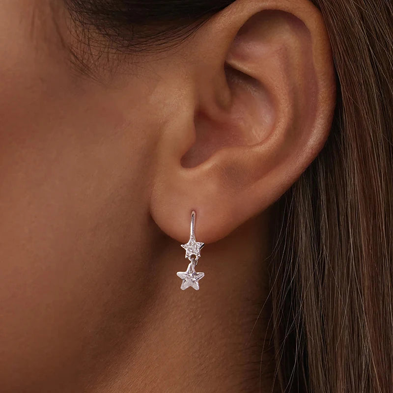 Boucles d'Oreilles Étoile en Argent 925