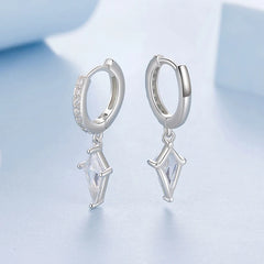 Créoles Zircon Taille Cerf-Volant en Argent 925