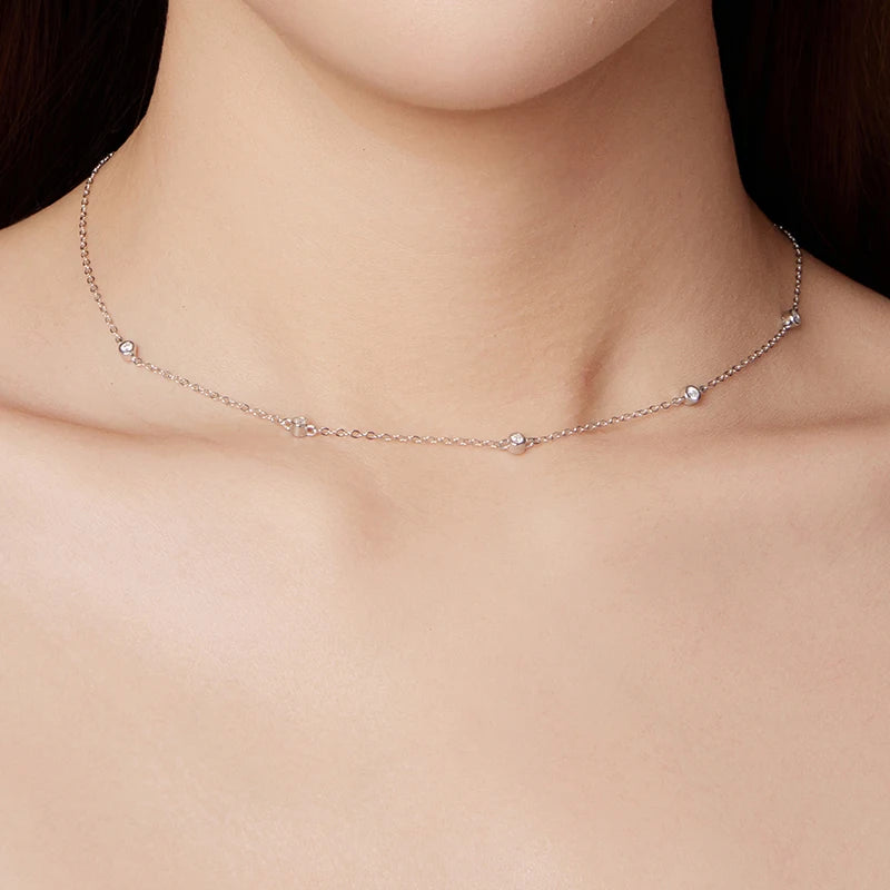 Collier Ras-de-Cou en Argent 925 avec Certificat