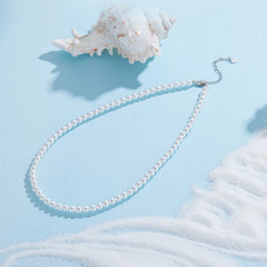 Collier Perles de Coquillage 5mm en Argent 925