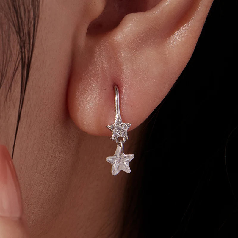 Boucles d'Oreilles Étoile en Argent 925