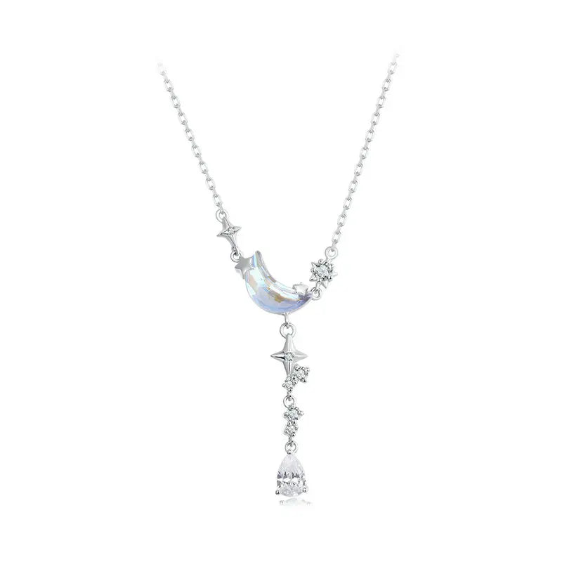Collier Lune et Galaxie en Argent 925