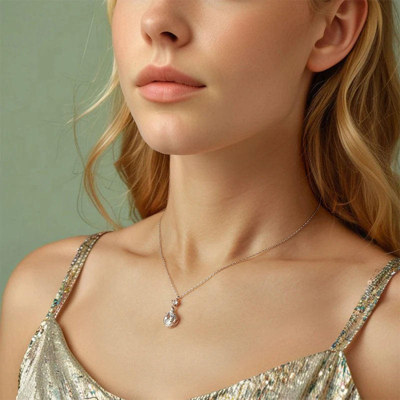 Collier Pendentif Goutte en Argent 925