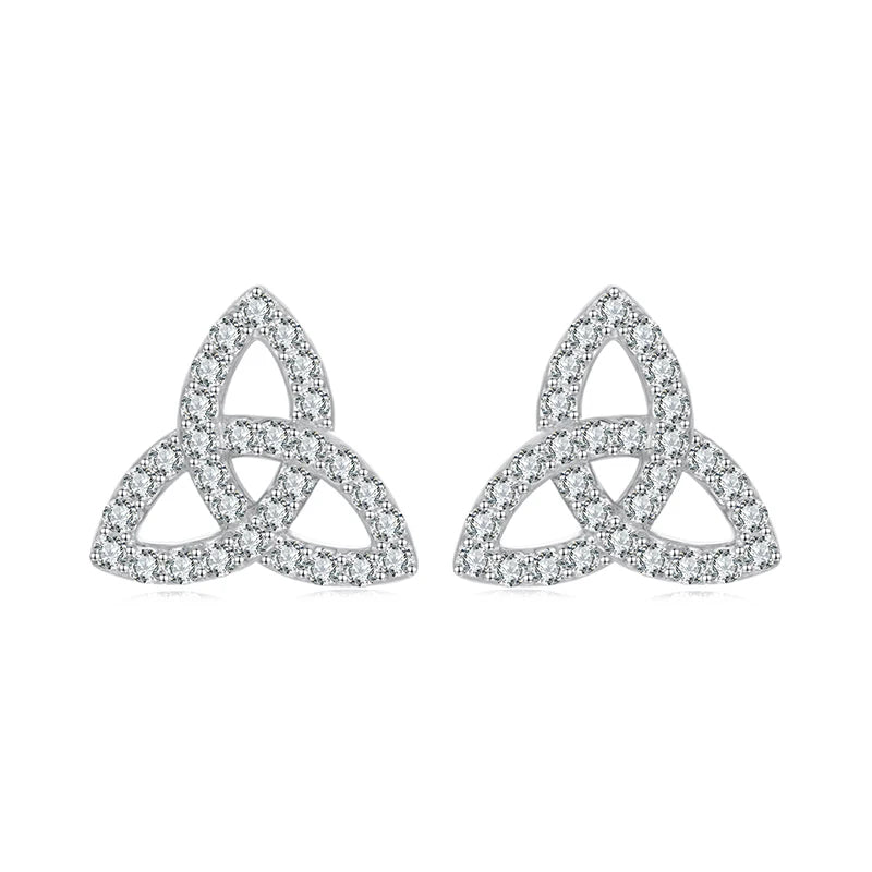 Boucles d'Oreilles Puces Nœud Celtique en Argent 925