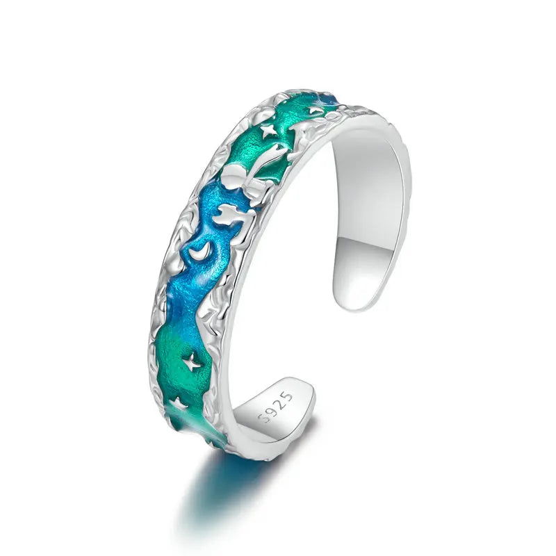 Bague Ajustable Petit Prince et Renard en Argent 925