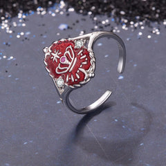 Bague Ajustable Carte de Tarot Reine en Argent 925