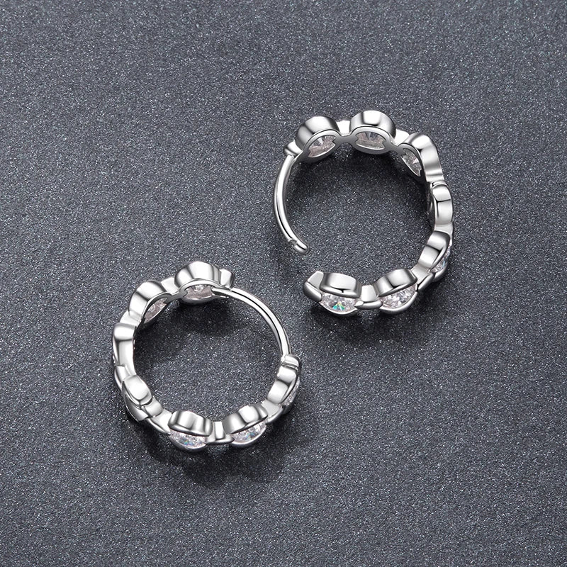 Créoles Chaîne Moissanite en Argent 925 avec Certificat
