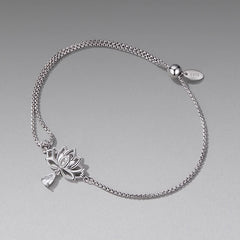 Bracelet Coulissant Fleur de Lotus en Argent 925