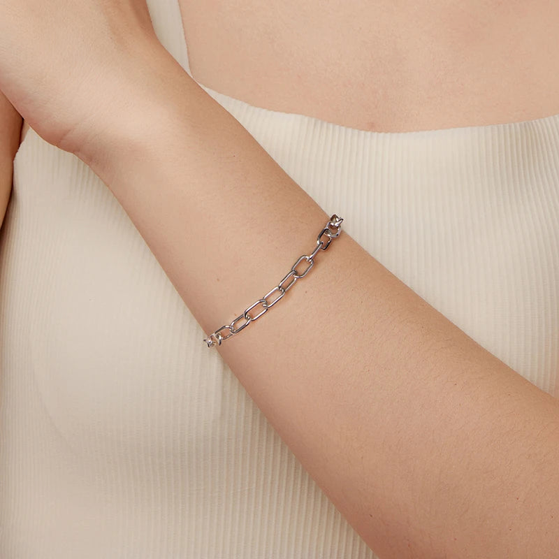 Bracelet Grosse Chaîne Audacieuse en Argent 925
