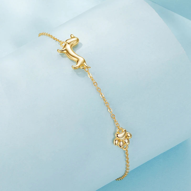 Bracelet Chien Teckel en Argent 925