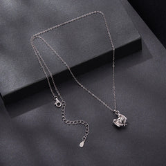 Collier Cœur Ailé Moissanite 0,5ct en Argent 925 avec Certificat