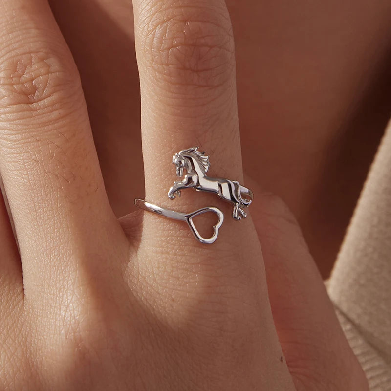 Bague Ajustable Cheval en Argent 925