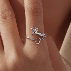 Bague Ajustable Cheval en Argent 925