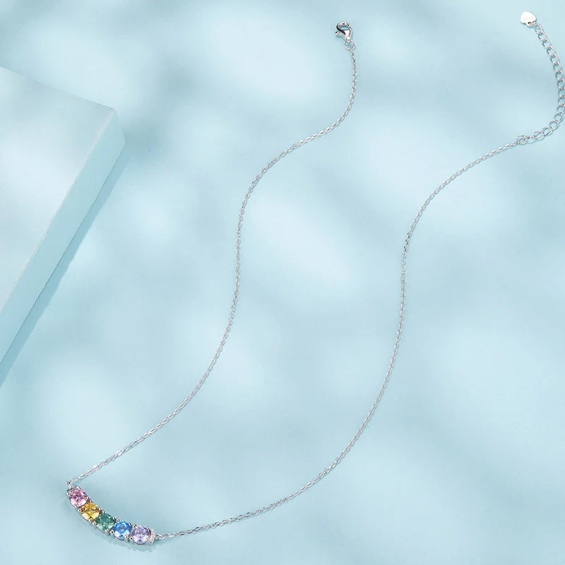 Collier Pendentif Arc-en-Ciel en Argent 925