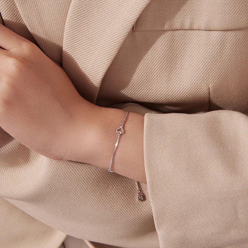 Bracelet à Breloque Clé en Argent 925