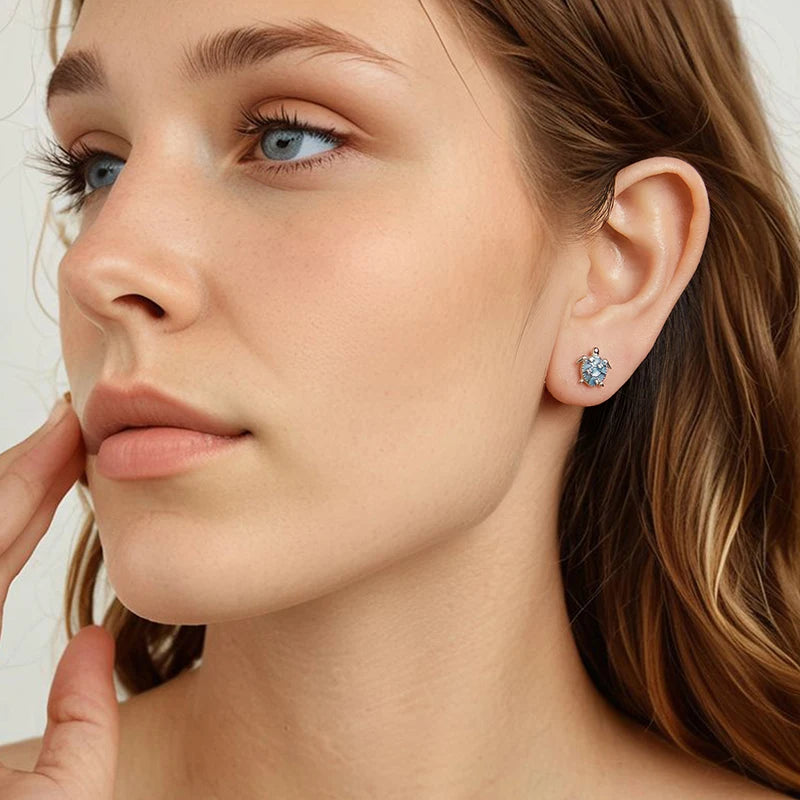 Boucles d'Oreilles Puces Tortue de Mer en Argent 925