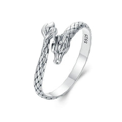 Bague Dragon Enroulé en Argent 925