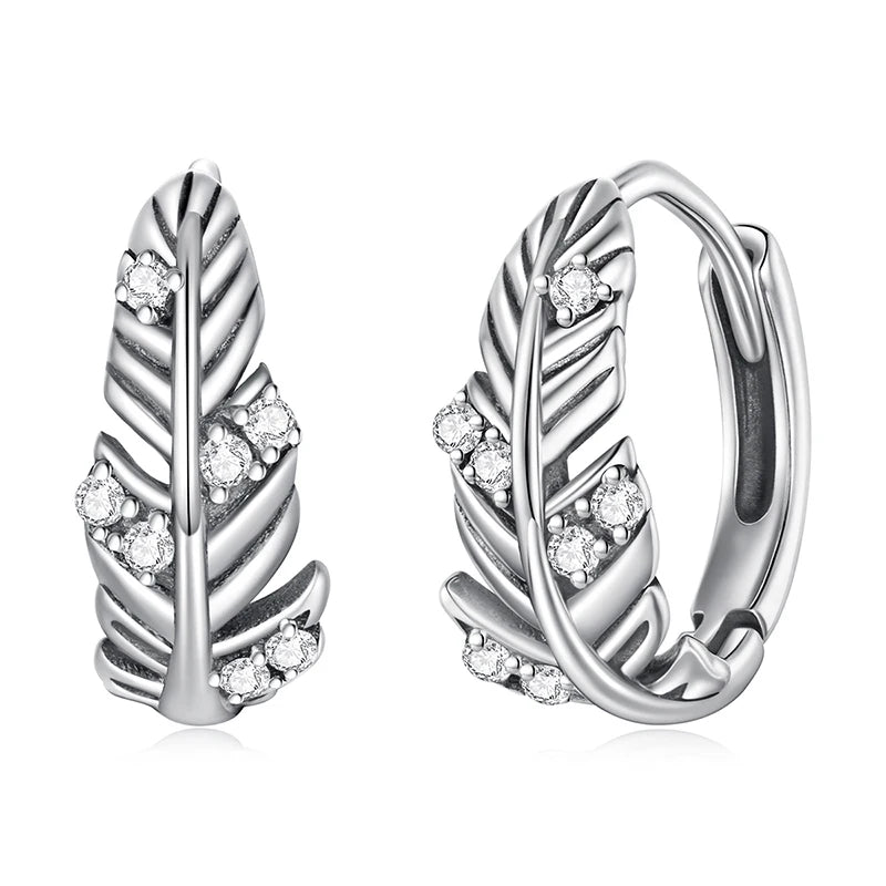 Créoles Plume en Argent 925