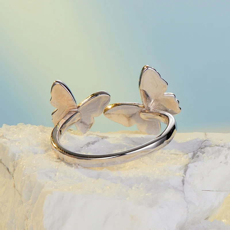 Bague Papillon Bleu en Argent 925