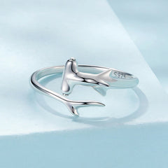 Bague Ajustable Requin-Marteau en Argent 925