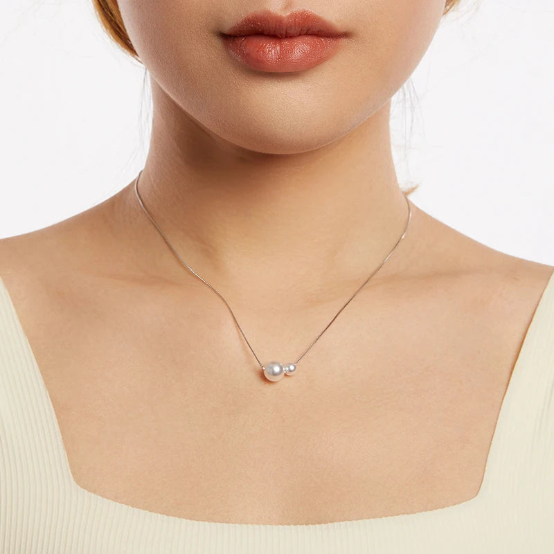 Collier Ras-de-Cou Perles de Coquillage en Argent 925