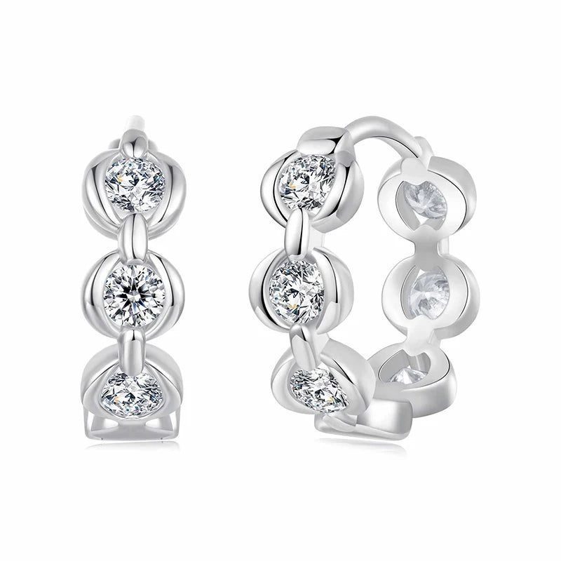 Créoles Chaîne Moissanite en Argent 925 avec Certificat