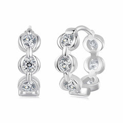 Créoles Chaîne Moissanite en Argent 925 avec Certificat