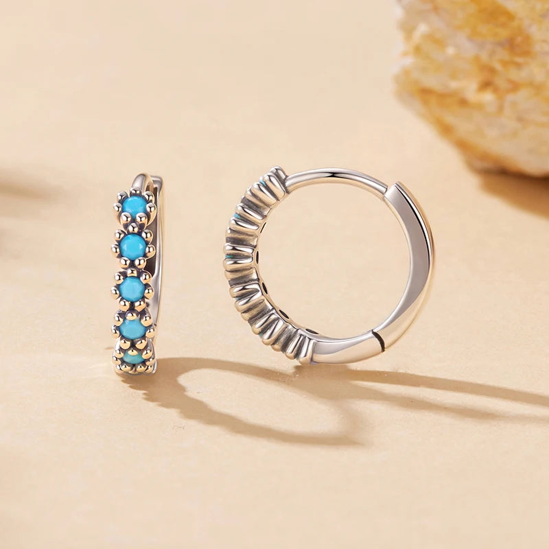 Créoles Turquoise en Argent 925