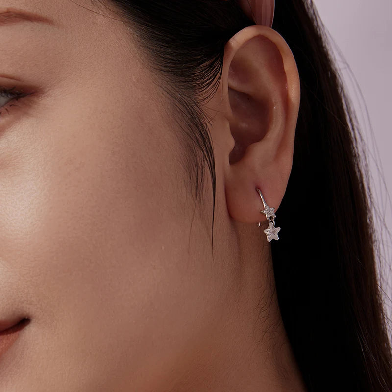 Boucles d'Oreilles Étoile en Argent 925
