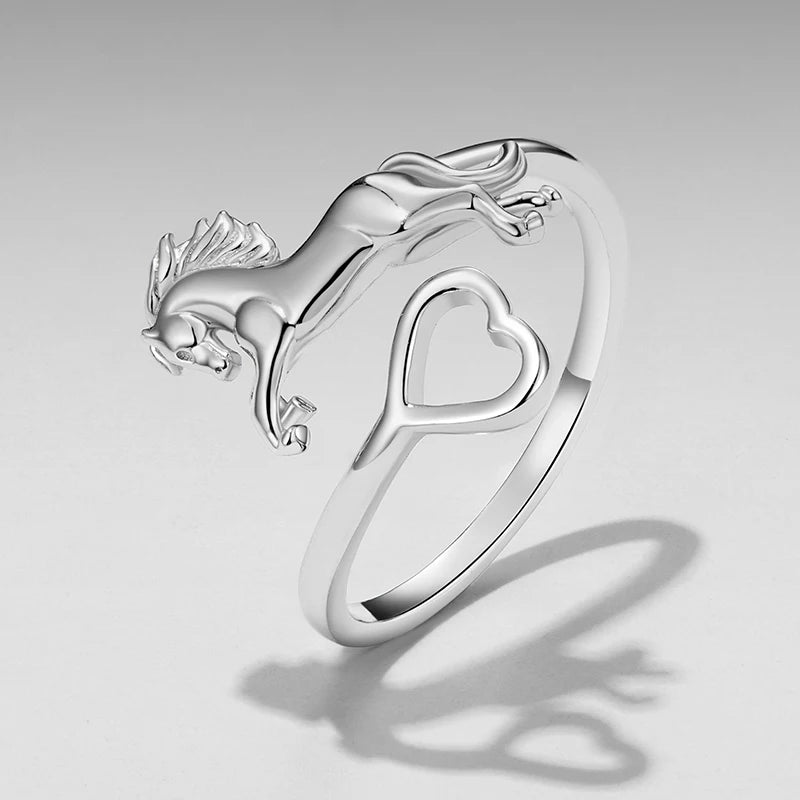 Bague Ajustable Cheval en Argent 925