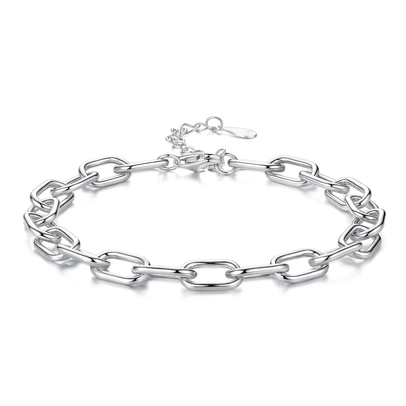 Bracelet Grosse Chaîne Audacieuse en Argent 925