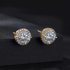 Boucles d'Oreilles Puces Moissanite 1ct en Argent 925 avec Certificats