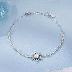 Bracelet Ajustable Fleur de Givre en Argent 925