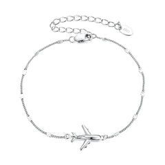 Bracelet Avion Voyage en Argent 925