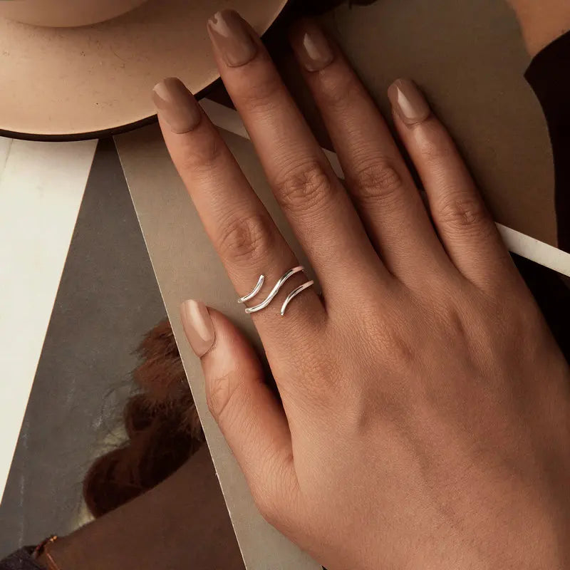 Bague Minimaliste Multi-Anneaux en Argent 925