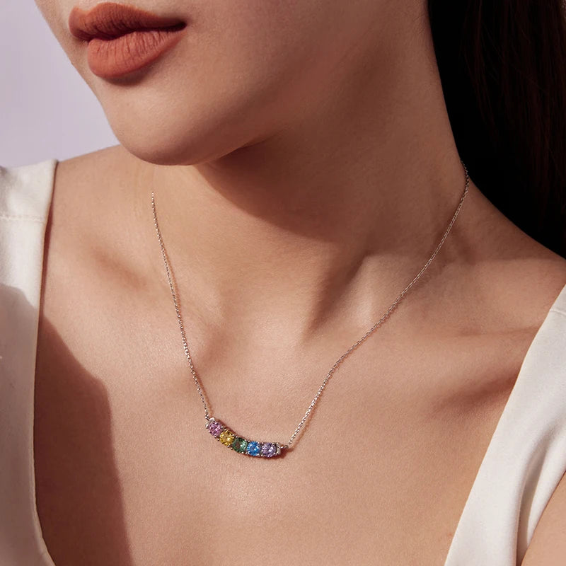 Collier Pendentif Arc-en-Ciel en Argent 925